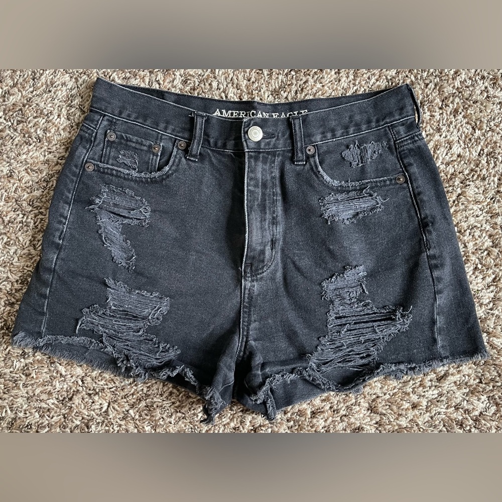 American Eagle High Waisted Distressed Jean Shorts